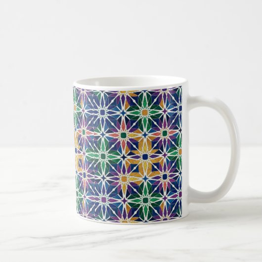 Moroccan Zellige Geometric Tile Pattern  コーヒーマグカップ (右)