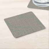 Moroccan Zellige Pattern Geometric Coaster スクエアペーパーコースター (アングル)