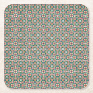 Moroccan Zellige Pattern Geometric Coaster スクエアペーパーコースター