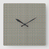 Moroccan Zellige Pattern Ornate Wall Clock スクエア壁時計 (正面)