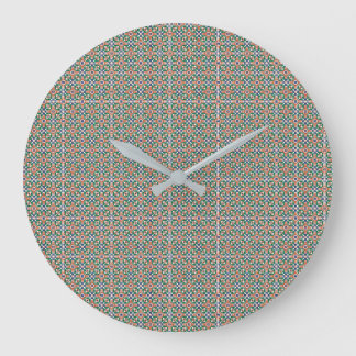 Moroccan Zellige Pattern Ornate Wall Clock ラージ壁時計