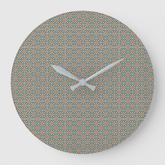 Moroccan Zellige Pattern Ornate Wall Clock ラージ壁時計 (正面)