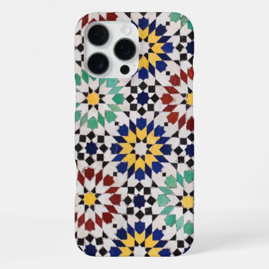 Moroccan Zellige Phone Case – Traditional Tile Pat iPhoneケース (裏面)