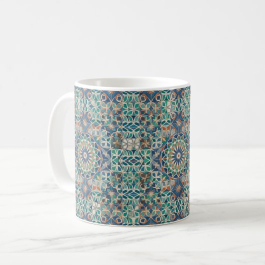  Moroccan Zellige Tile Pattern コーヒーマグカップ (正面左)