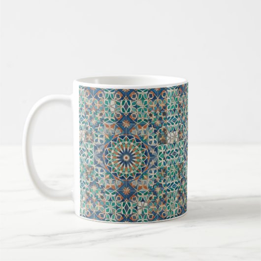  Moroccan Zellige Tile Pattern コーヒーマグカップ (左)