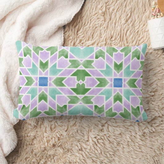 Moroccan Zellij Decorative Pillow ランバークッション (ブランケット)