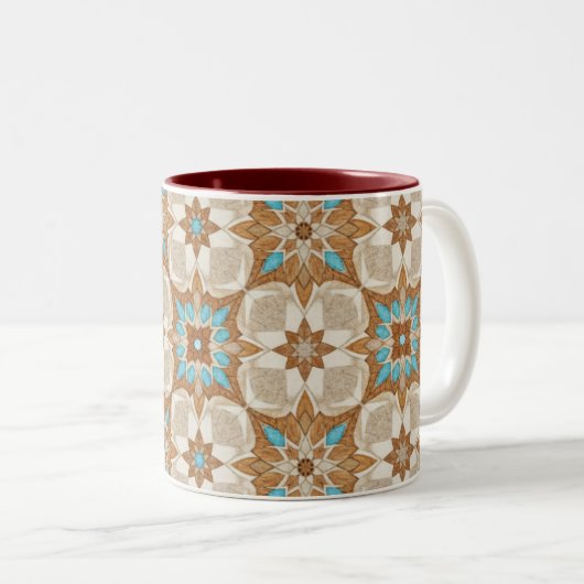 Moroccan Zellij Tile Art Mug ツートーンマグカップ (正面右)