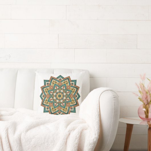 Moroccan Zellij Tile Art Pillow クッション (ソファ)