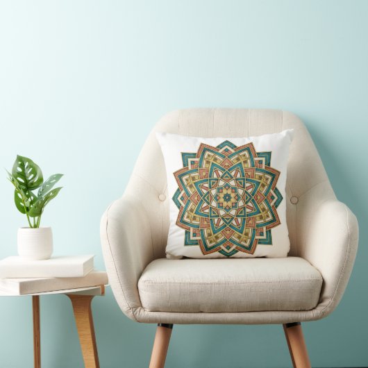 Moroccan Zellij Tile Art Pillow クッション (椅子)