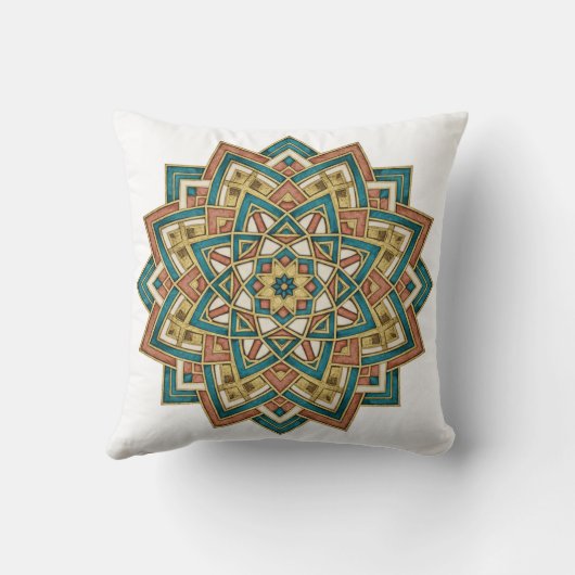 Moroccan Zellij Tile Art Pillow クッション (裏面)