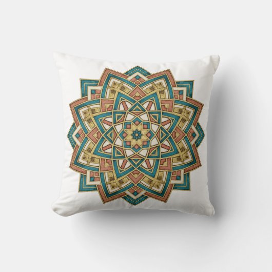 Moroccan Zellij Tile Art Pillow クッション (正面)