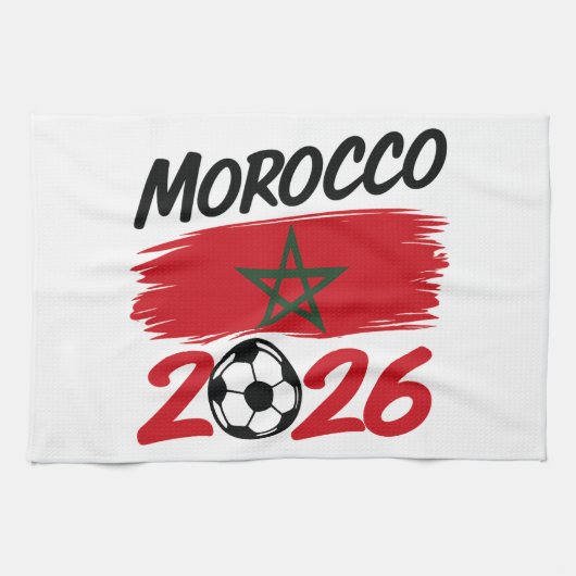 Morocco 2026 Soccer Fan Football Supporter Pride キッチンタオル (横)
