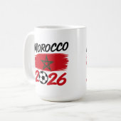 Morocco 2026 Soccer Fan Football Supporter Pride  コーヒーマグカップ (正面左)