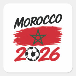 Morocco 2026 Soccer Fan, Football Supporter Pride  スクエアシール