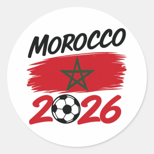 Morocco 2026 Soccer Fan, Football Supporter Pride  ラウンドシール (正面)