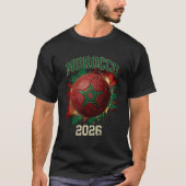 Morocco 2026 Soccer Flag Paint Splashed Football Tシャツ (正面)