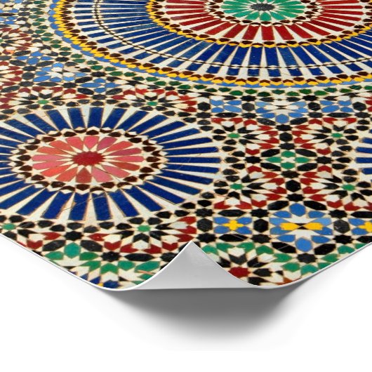 morocco arab mosaic islam religious pattern ポスター (角)