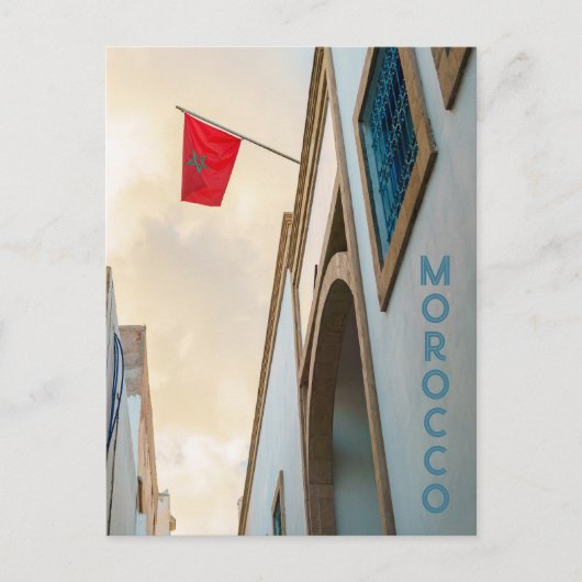 Morocco Architecture with Flag, travel photo ポストカード (正面)