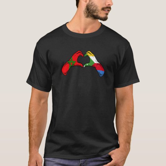 Morocco Comoros Flag - Moroccan Comorians Heart Pr Tシャツ (正面)