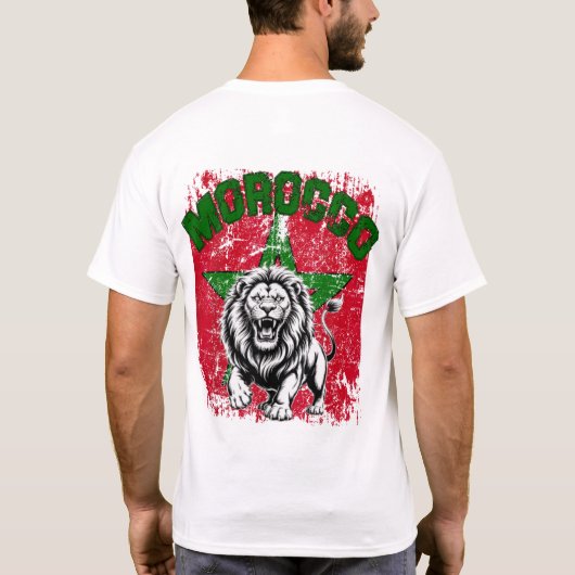 Morocco Flag and Atlas Lion  Tシャツ (裏面)