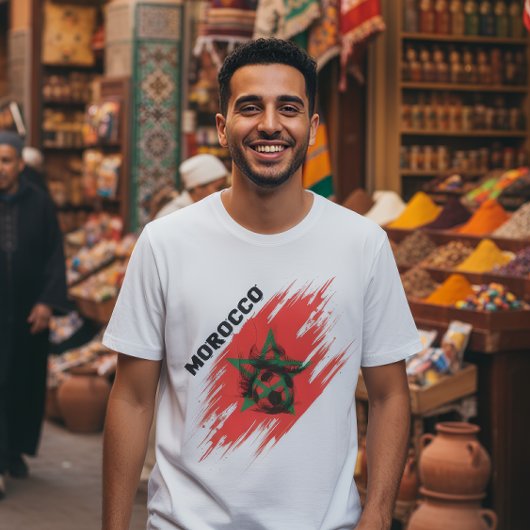 Morocco Football Flag Design Tシャツ