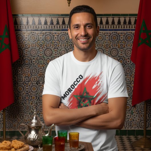 Morocco Football Flag Design Tシャツ