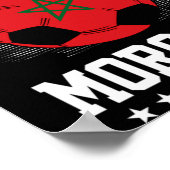 Morocco Football Jersey 2022 Flag Funny Soccer Lov ポスター (角)