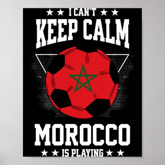 Morocco Football Jersey 2022 Flag Funny Soccer Lov ポスター (正面)
