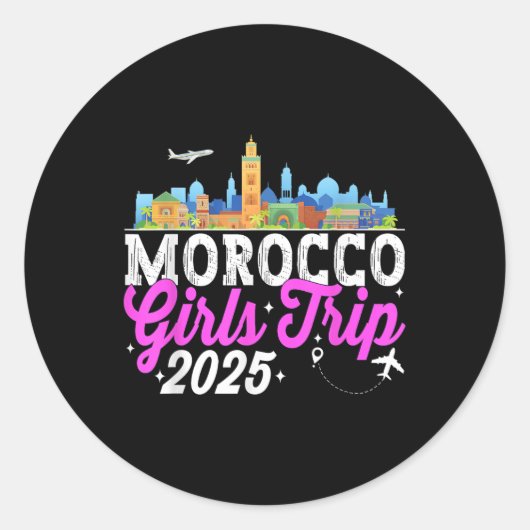 Morocco Girls Trip 2025 Summer Vacation Bacheloret ラウンドシール (正面)