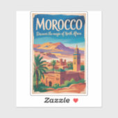 Morocco Illustration Travel Art Vintage シール (シート)