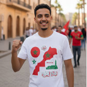 Morocco Map & Flag Sticker Tシャツ