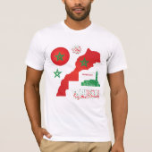Morocco Map & Flag Sticker Tシャツ (正面)