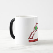 Morocco Map Neon Unstoppable Ceramic Coffee Mug モーフィングマグカップ (正面左)