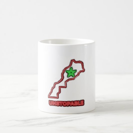 Morocco Map Neon Unstoppable Ceramic Coffee Mug モーフィングマグカップ (中央)