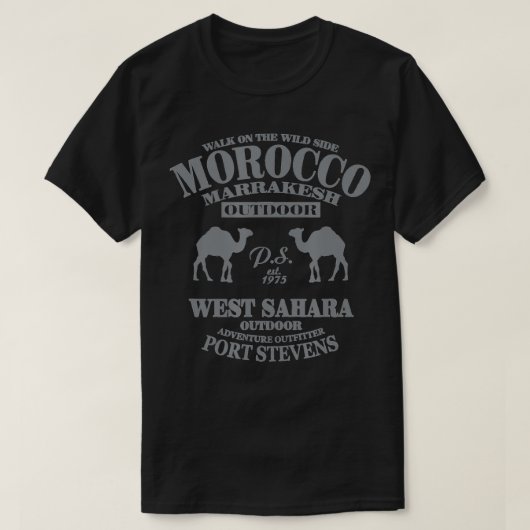 Morocco Marrakech Sahara Tシャツ (デザイン正面)
