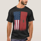 Morocco  Moroccan American Flags Proud USA Morocco Tシャツ (正面)