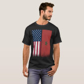 Morocco  Moroccan American Flags Proud USA Morocco Tシャツ (正面フル)