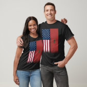 Morocco  Moroccan American Flags Proud USA Morocco Tシャツ (ユニセックス)