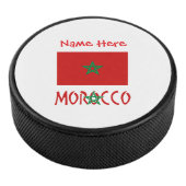 Morocco Moroccan Flag Red Personalized Name アイスホッケーパック (3/4)