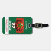 Morocco National Football Flag Heritage Soccer ラゲッジタグ (正面横)