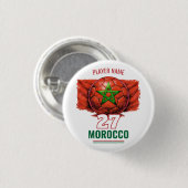 Morocco National Football Flag Heritage Soccer 缶バッジ (正面&裏面)