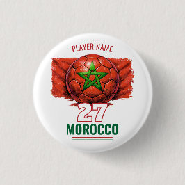Morocco National Football Flag Heritage Soccer 缶バッジ