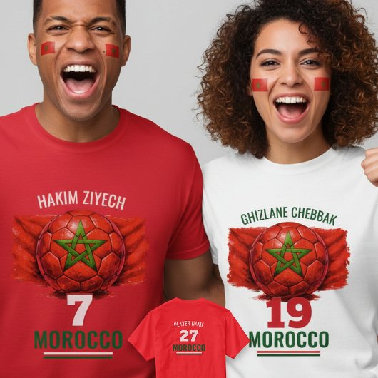Morocco National Football Flag Heritage Soccer Tシャツ