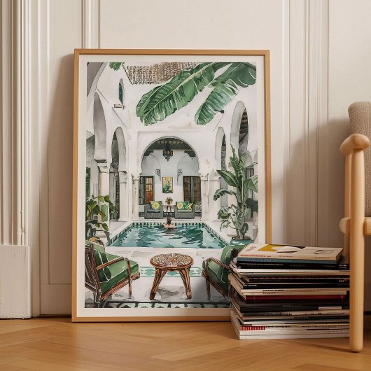 Morocco Print Morocco Illustration Moroccan Riad  ポスター