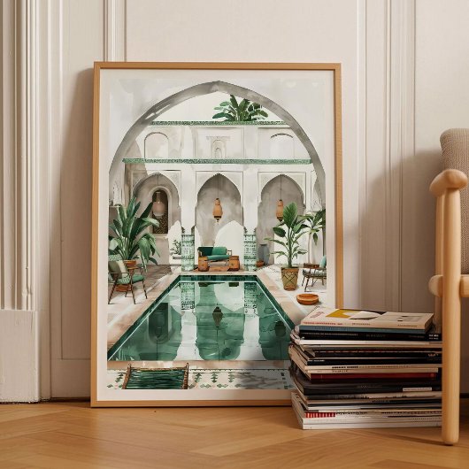 Morocco Print Morocco Illustration Moroccan Riad  ポスター
