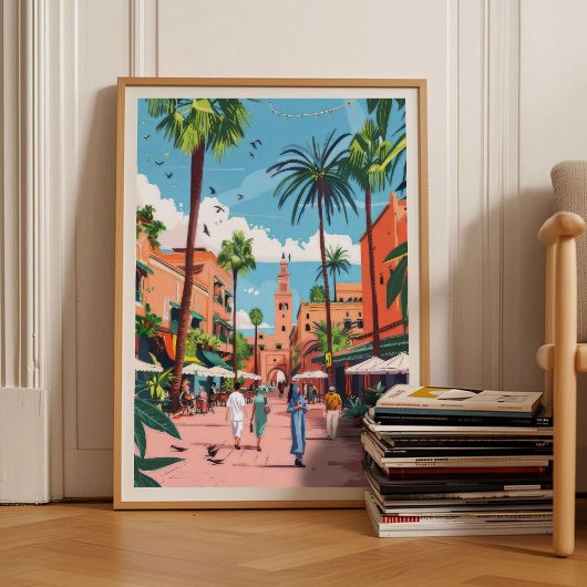 Morocco Print Morocco Illustration Moroccan Riad  ポスター
