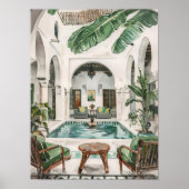 Morocco Print Morocco Illustration Moroccan Riad  ポスター (正面)