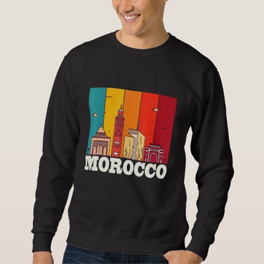 Morocco Skyline Africa Souvenir Moroccans Gibralta スウェットシャツ (正面)