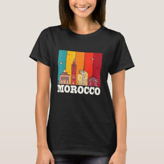 Morocco Skyline Africa Souvenir Moroccans Gibralta Tシャツ