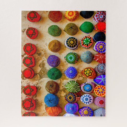 Morocco Taqiyah Hats in a Souk ジグソーパズル (縦)